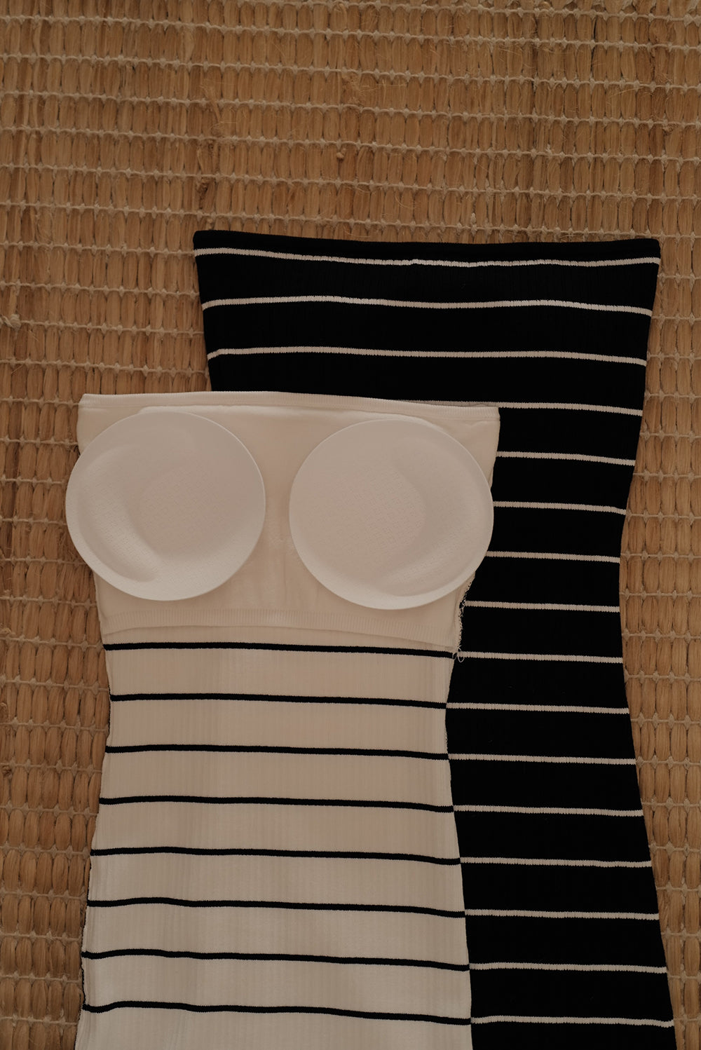 Ice Knit Striped Strapless Maxi Bra Dress