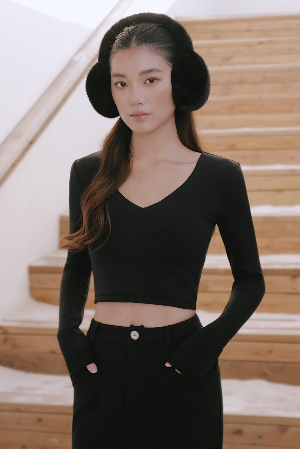 Instant heater v neck bra top