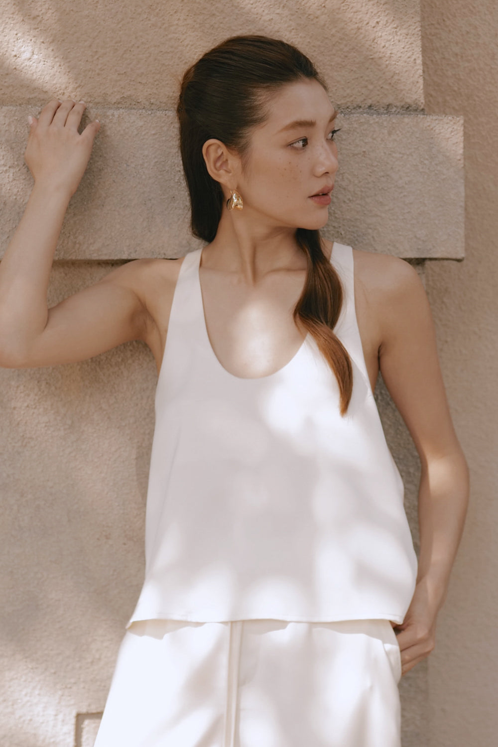 Satin Scoop Neck Tank Top