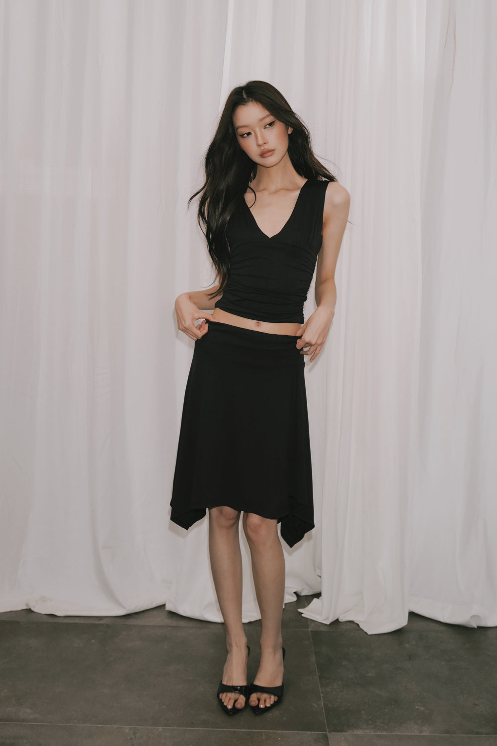 mumm SOFT Asymmetrical Midi Skirt