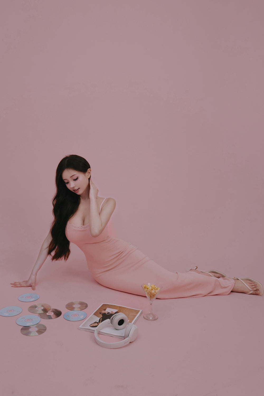 Elegant Rib Lace Trim Spaghetti Strap Maxi Bra Dress