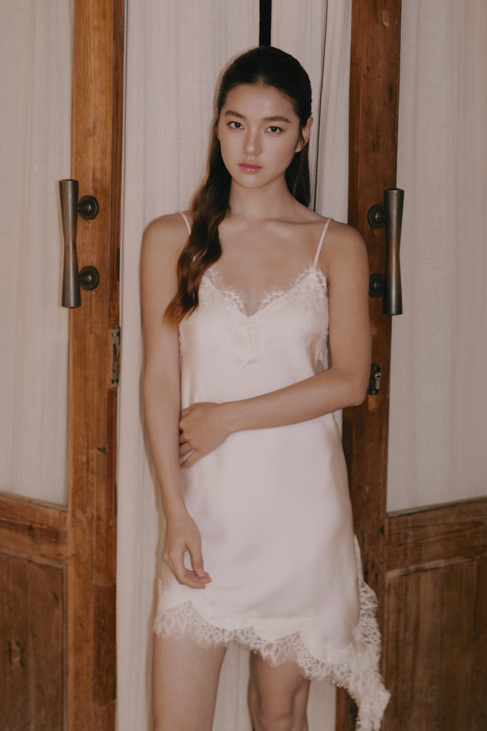 Satin Lace Side-Slit Cami Top