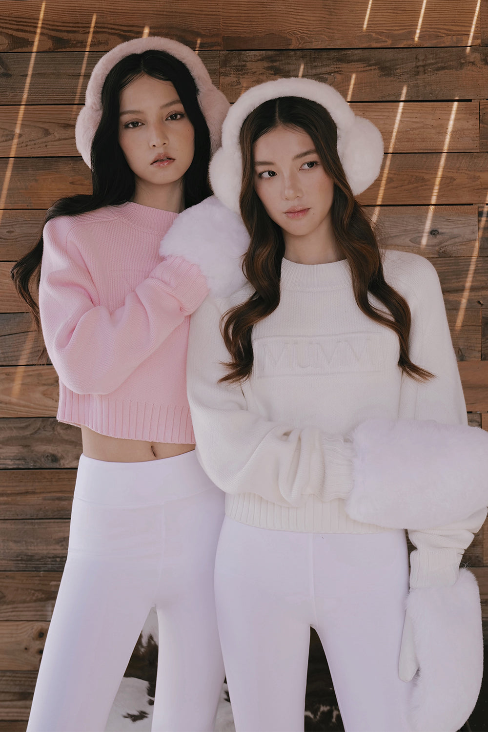 Cotton Ribbed knit cropped logo Jumper