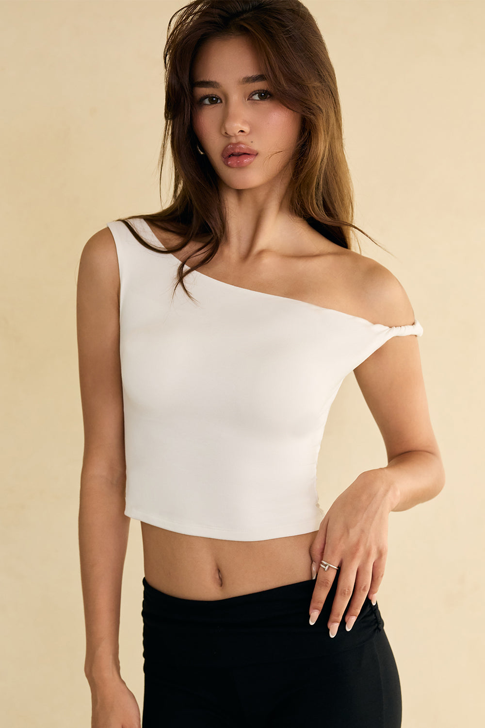 Soft Stretch Wide Strap Twist BraTop