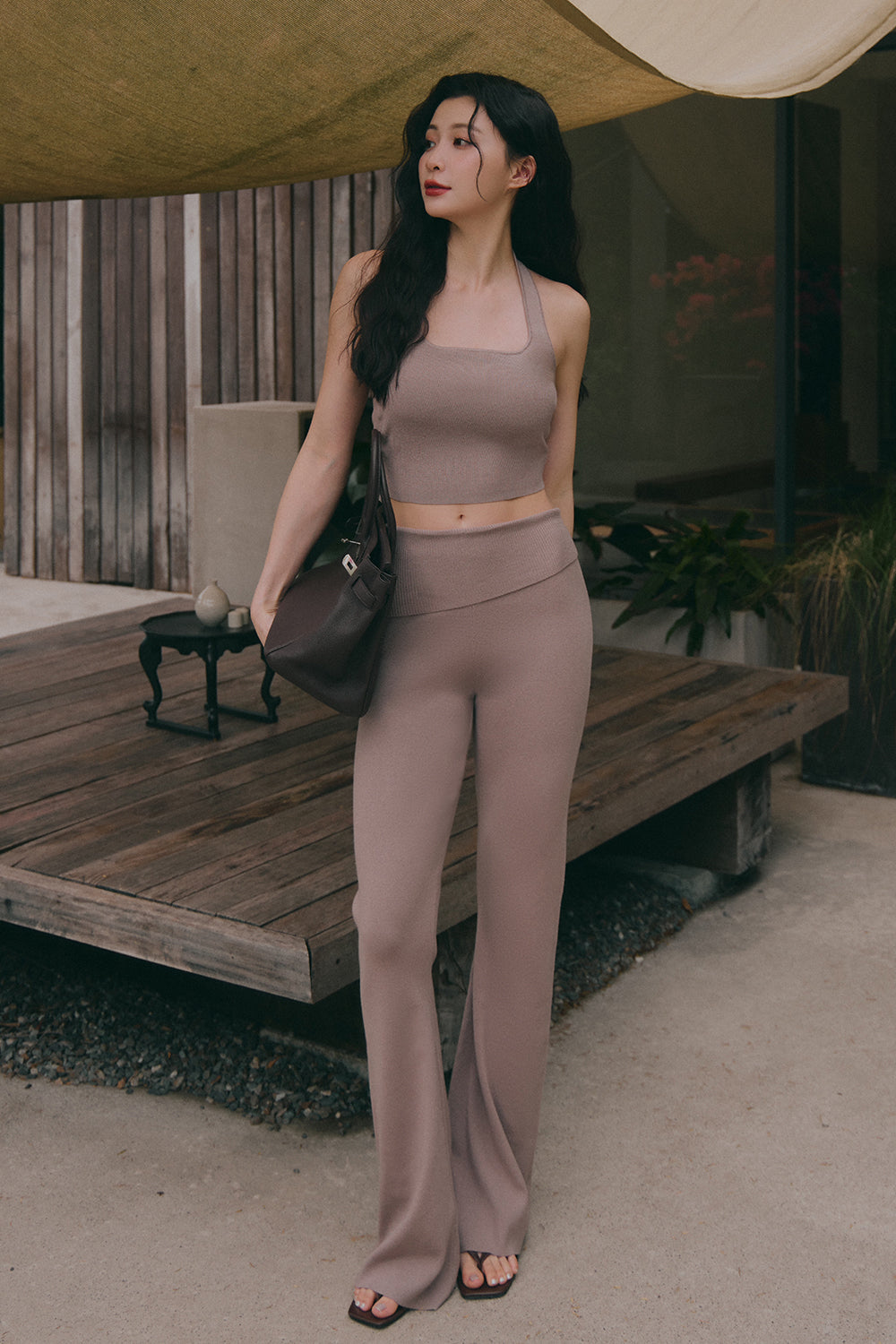 Gentle Touch Knit Folded Waist Pants