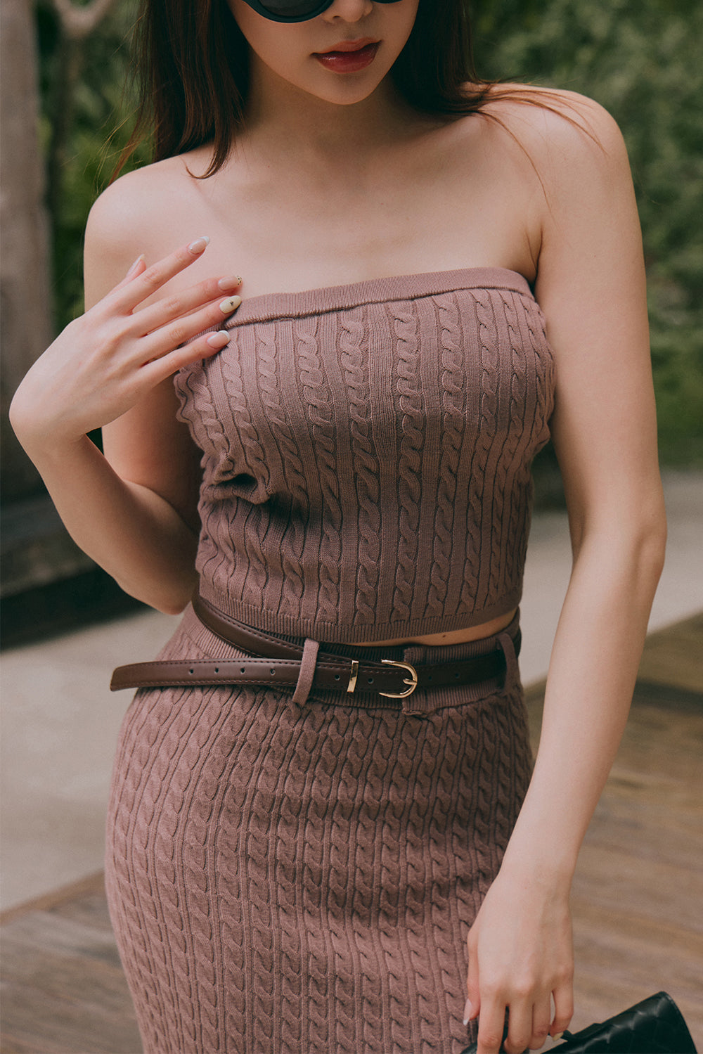 Afternoon Walk Knit Strapless Bra Top