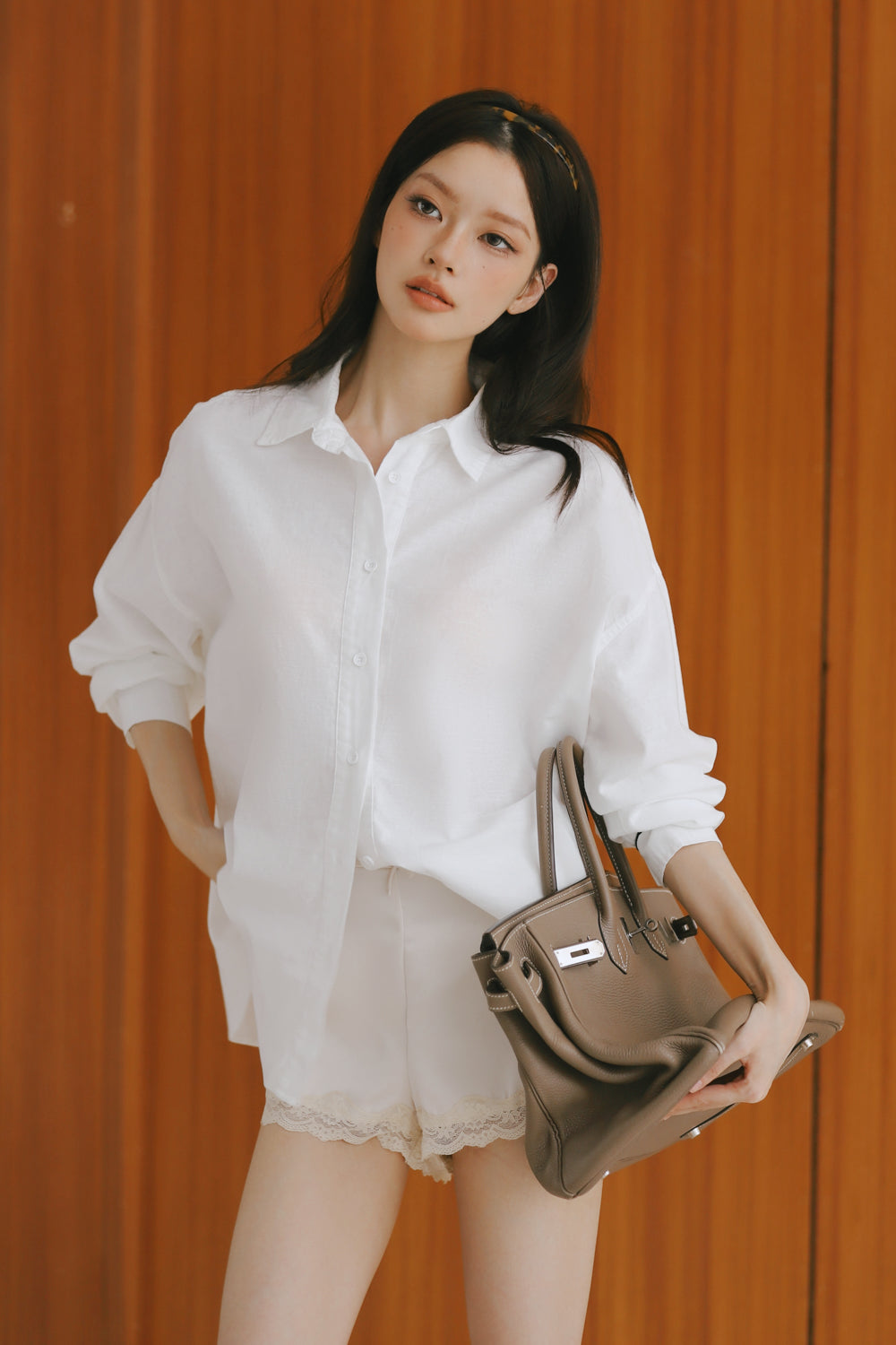 Stain-Resistant Cotton-Linen Long Sleeve Shirt