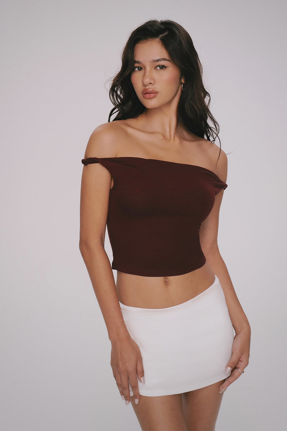 Soft Stretch Off-Shoulder BraTop