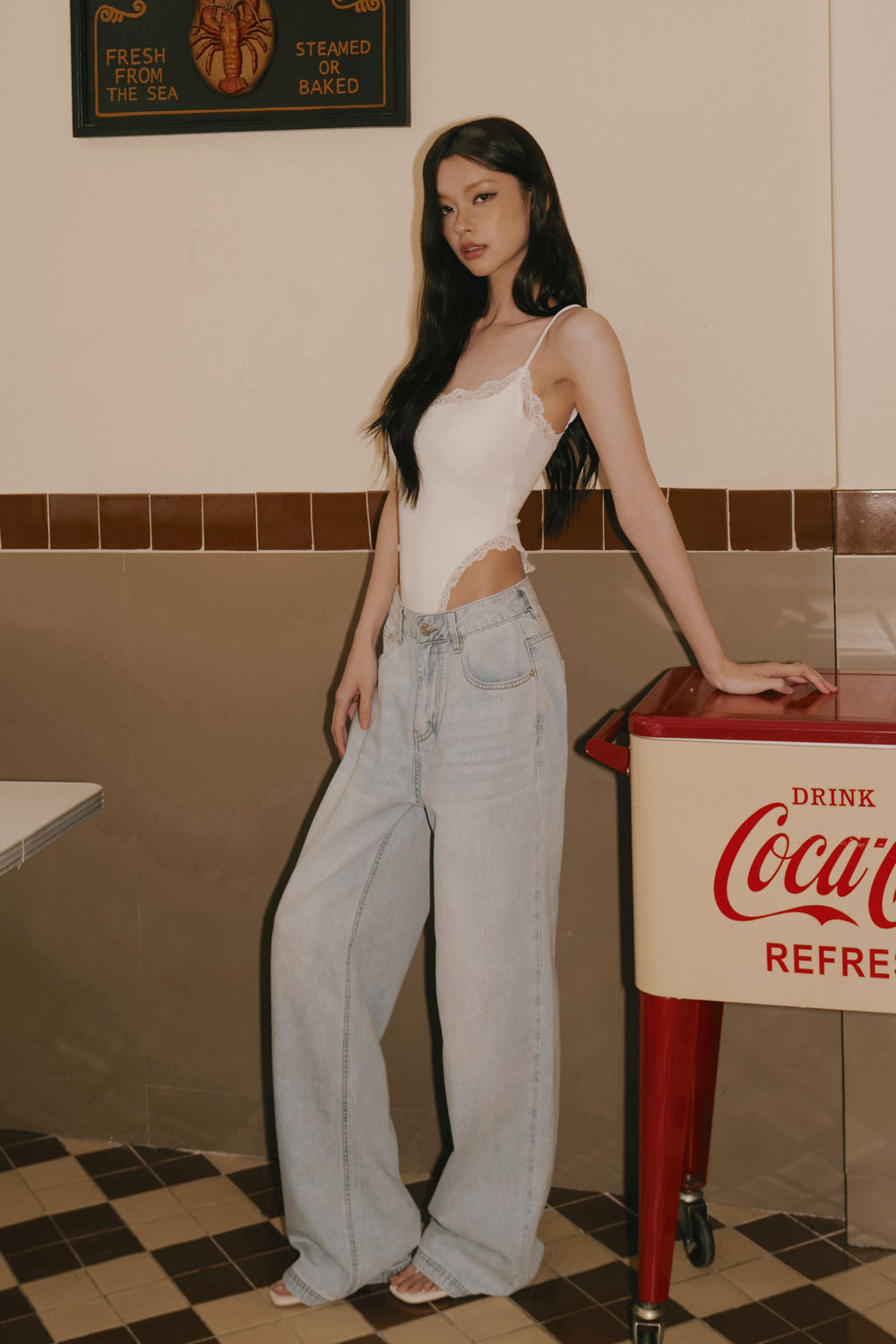 Soft-Drape Loose-Fit Mid-Low Rise Jeans