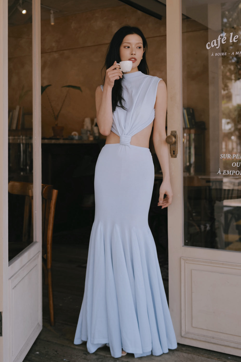 Ice Knit Cut-out Mermaid Maxi Dress