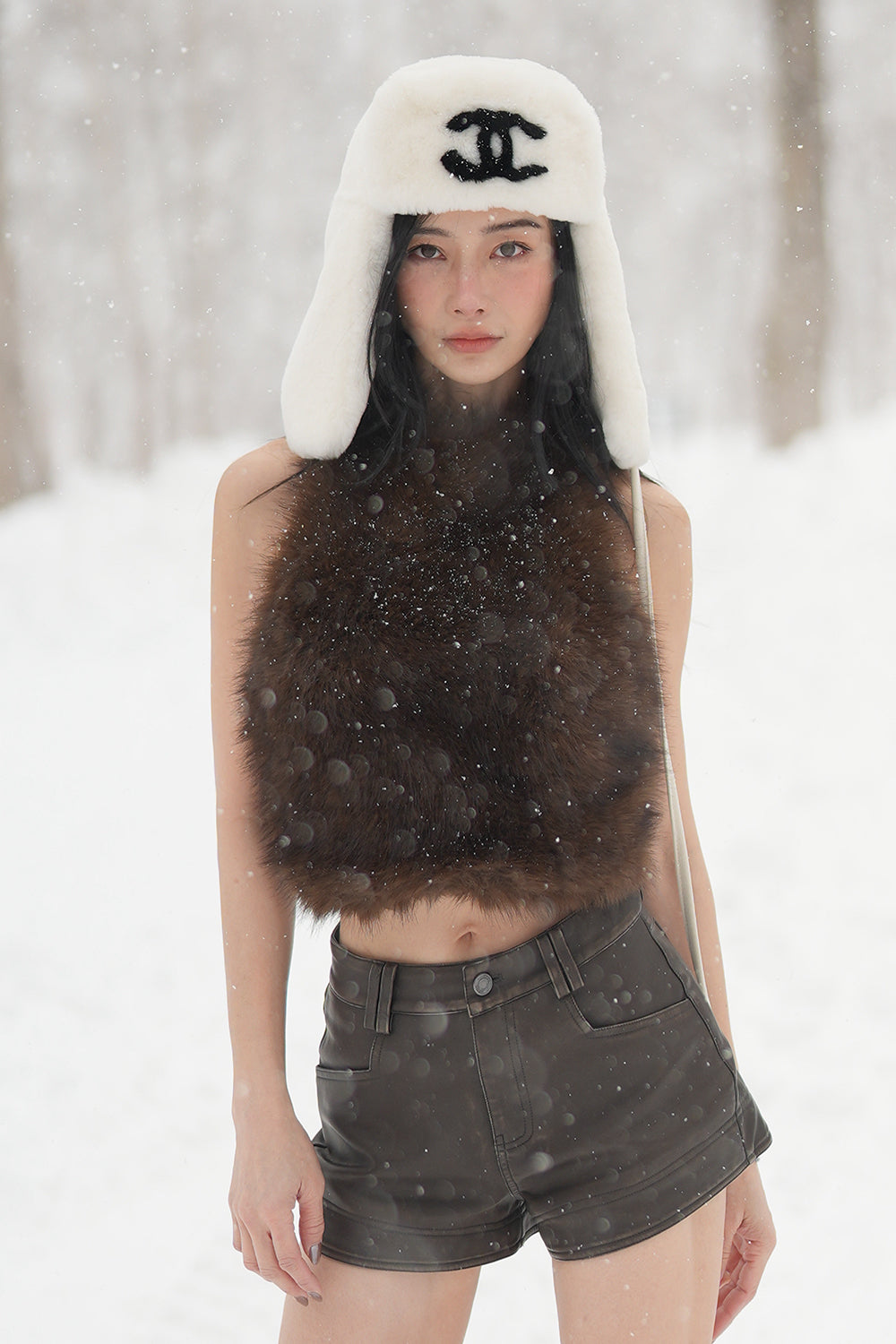 High-Waist Faux Leather Mini Shorts