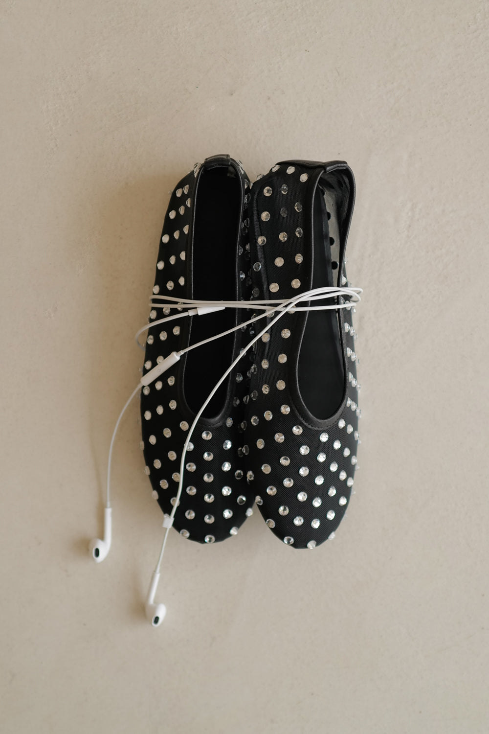 Sheer Rhinestone Mesh Mary Janes