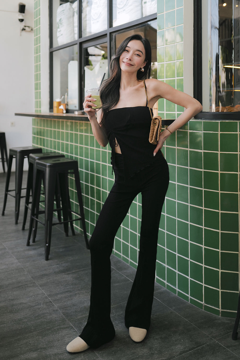 LYOCELL Folded Waist Pants