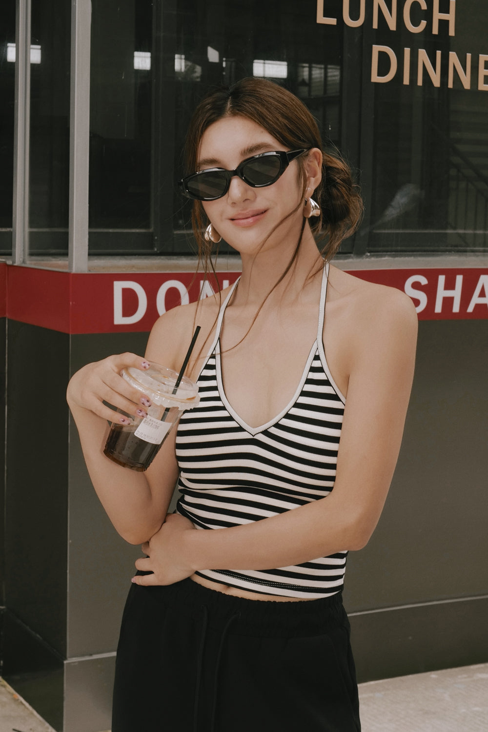 Lyocell Thin Strap Halter Bra Top