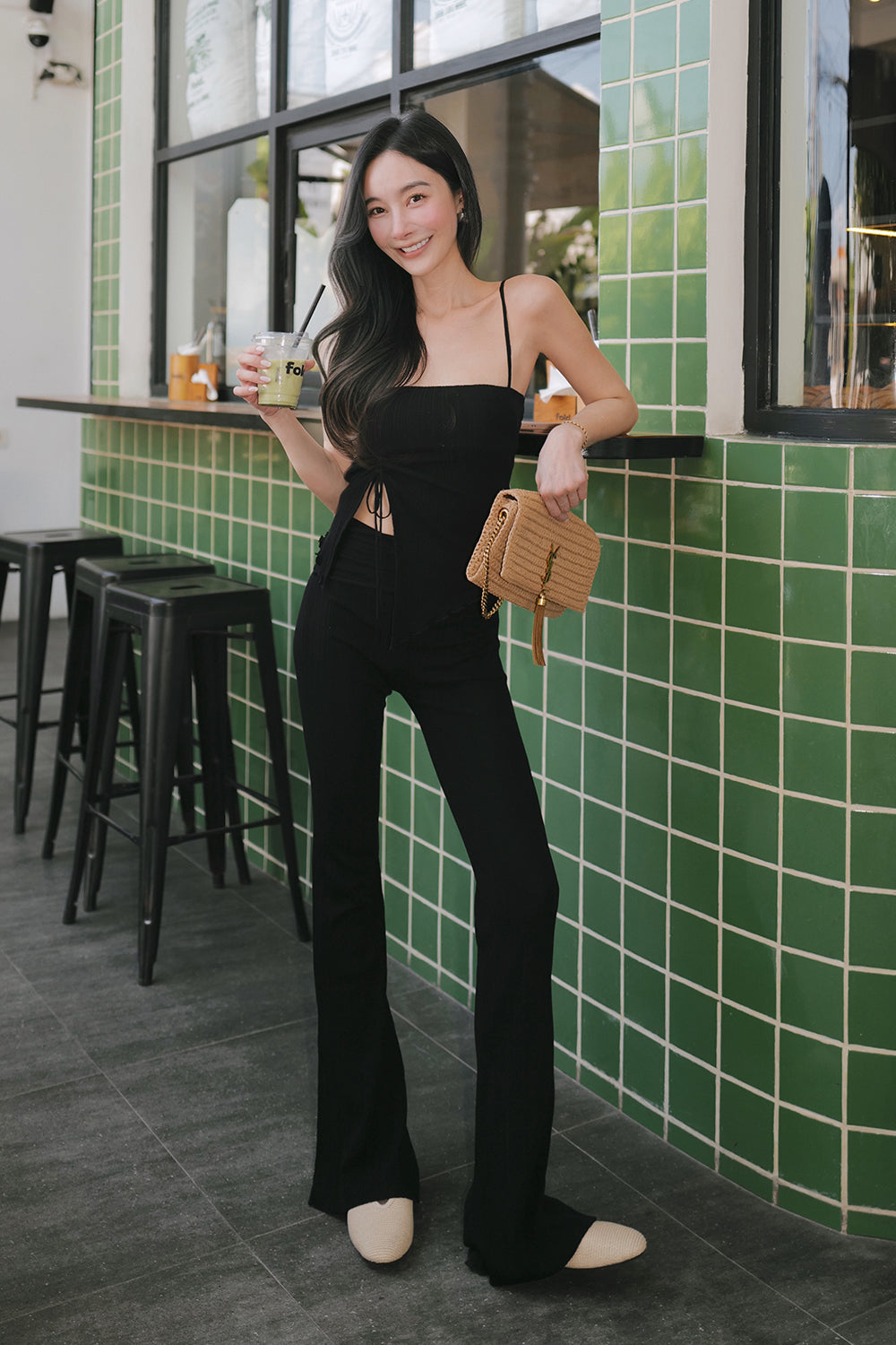 LYOCELL Folded Waist Pants