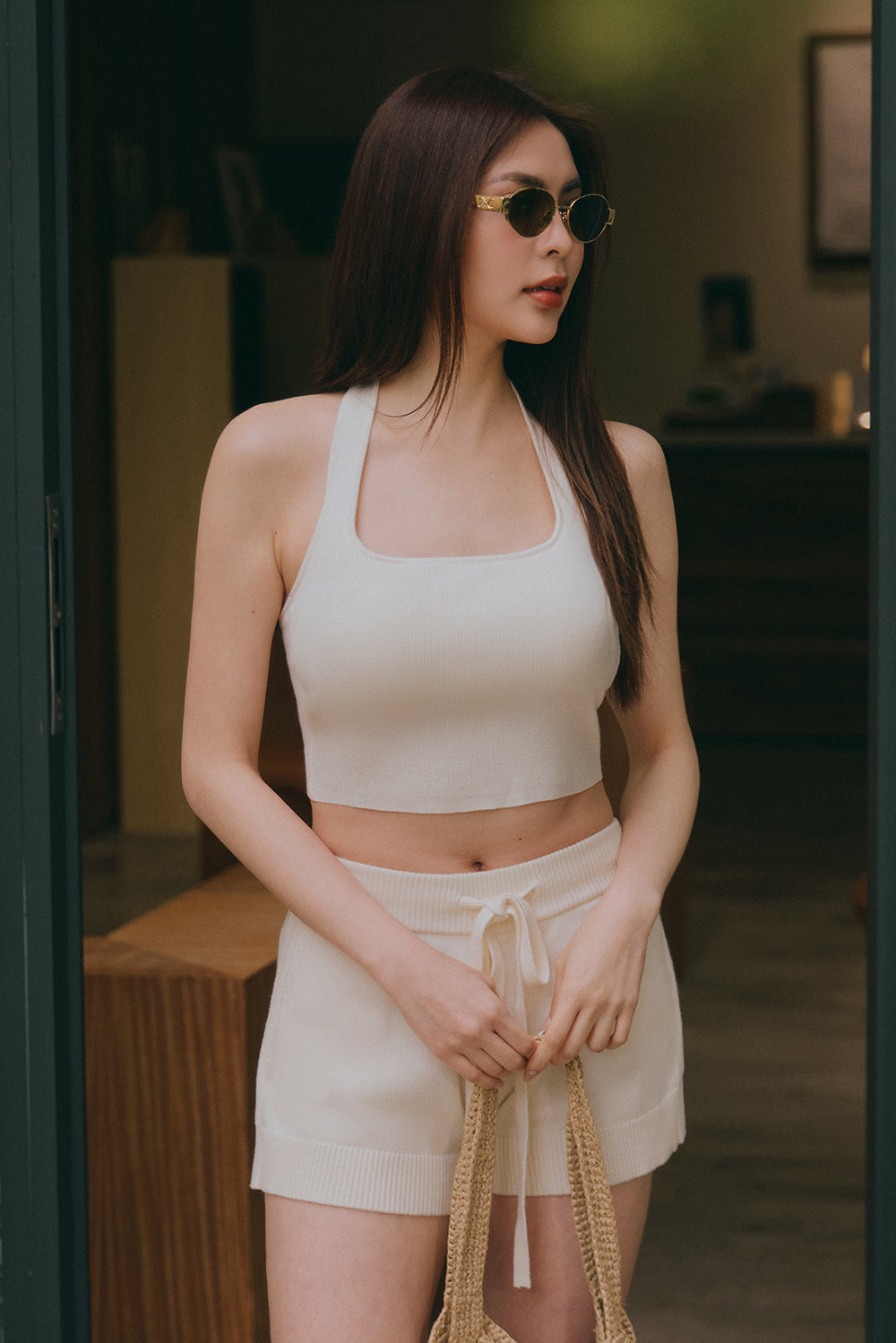 Gentle Touch Knit Halter Strap BraTop