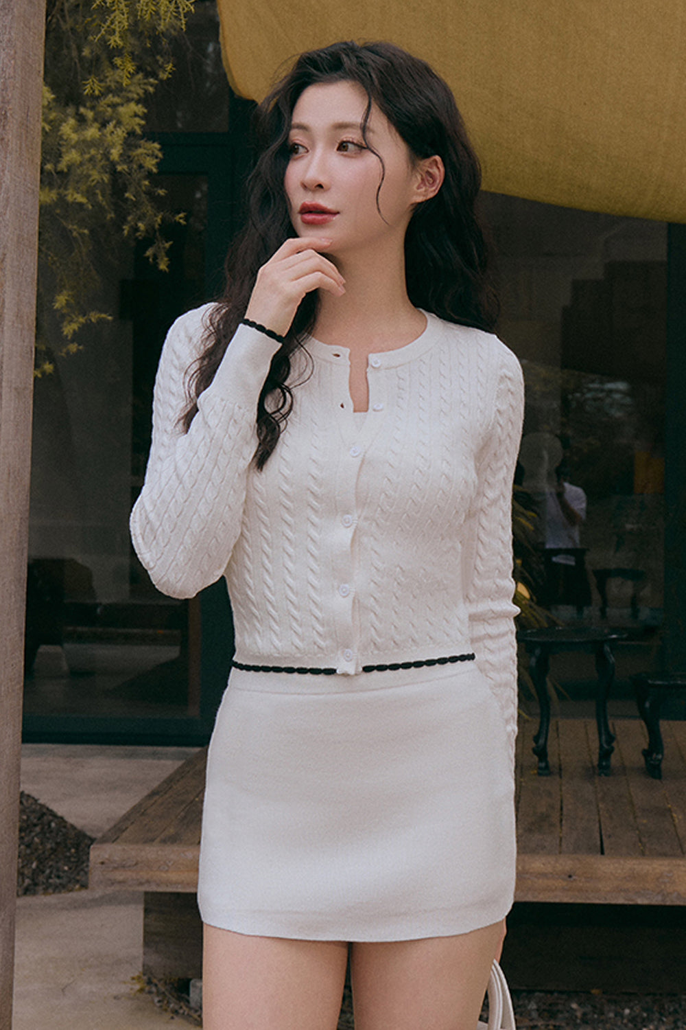 Afternoon Walk Knit Bodycon Mini Skirt