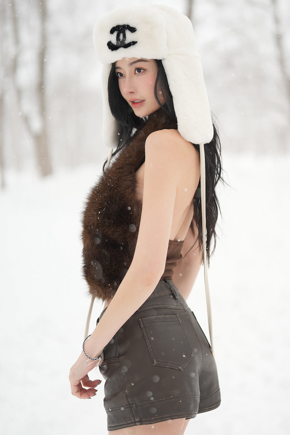 High-Waist Faux Leather Mini Shorts