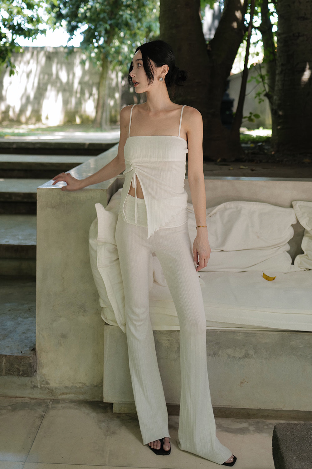LYOCELL Folded Waist Pants