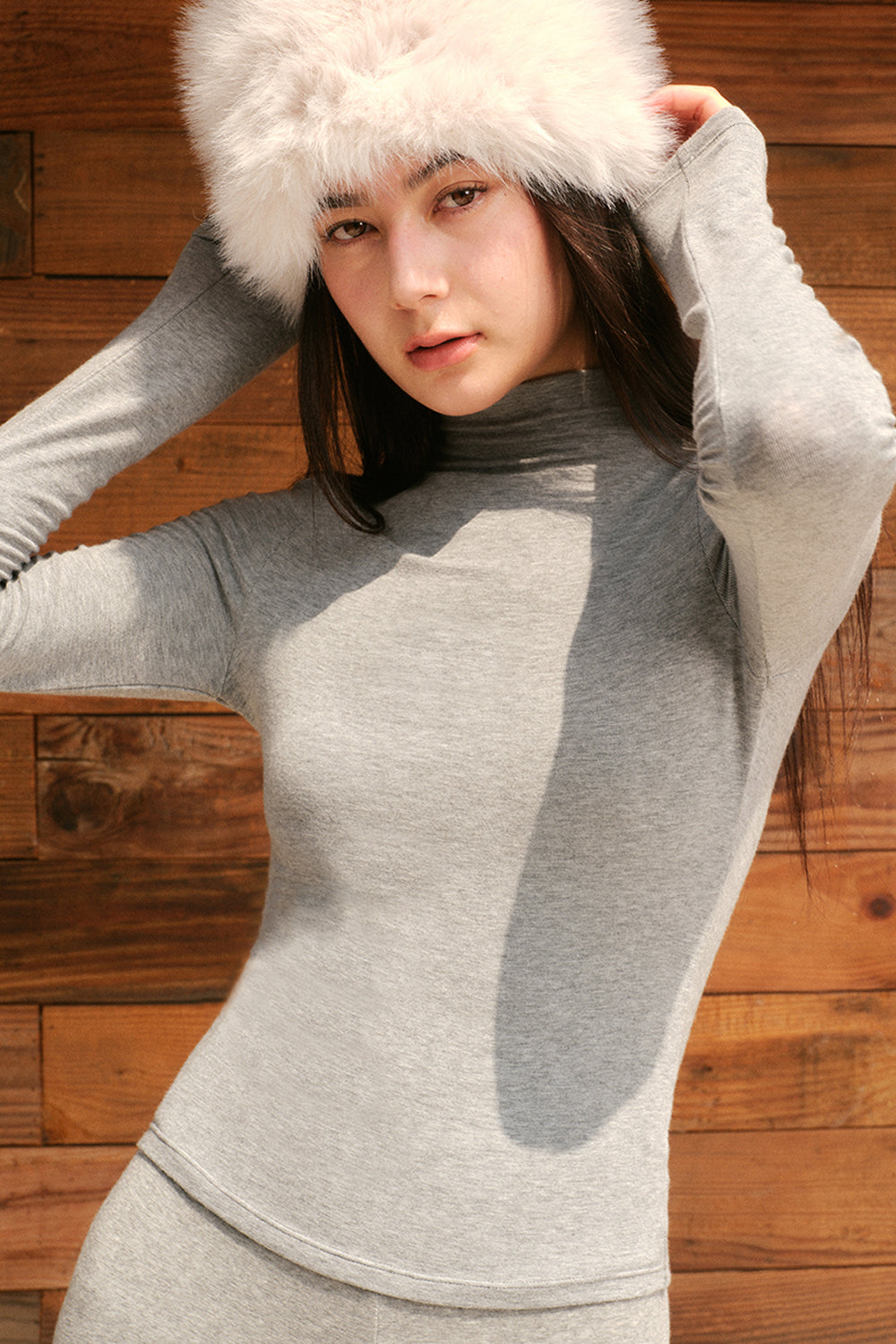 Instant Warmth Slim Fit Mock Neck Long Sleeve Top