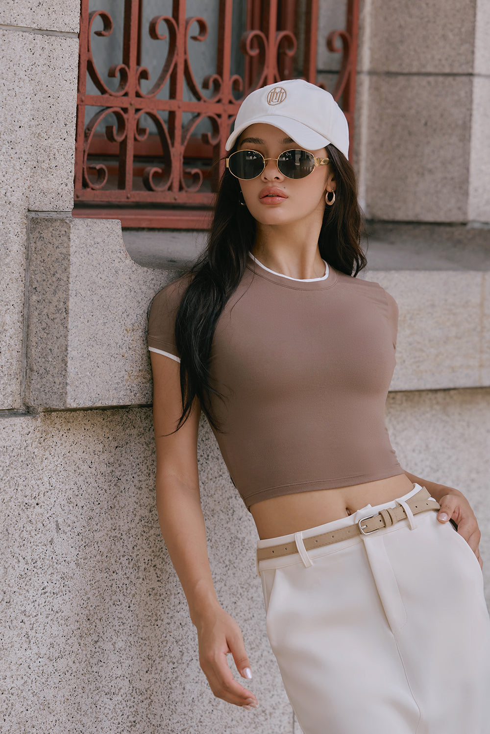 Air Touch Faux Layer Short Sleeve Top