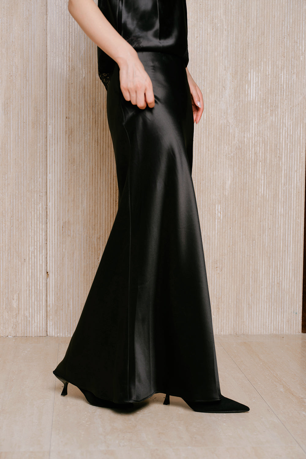 Satin Stream Maxi Skirt