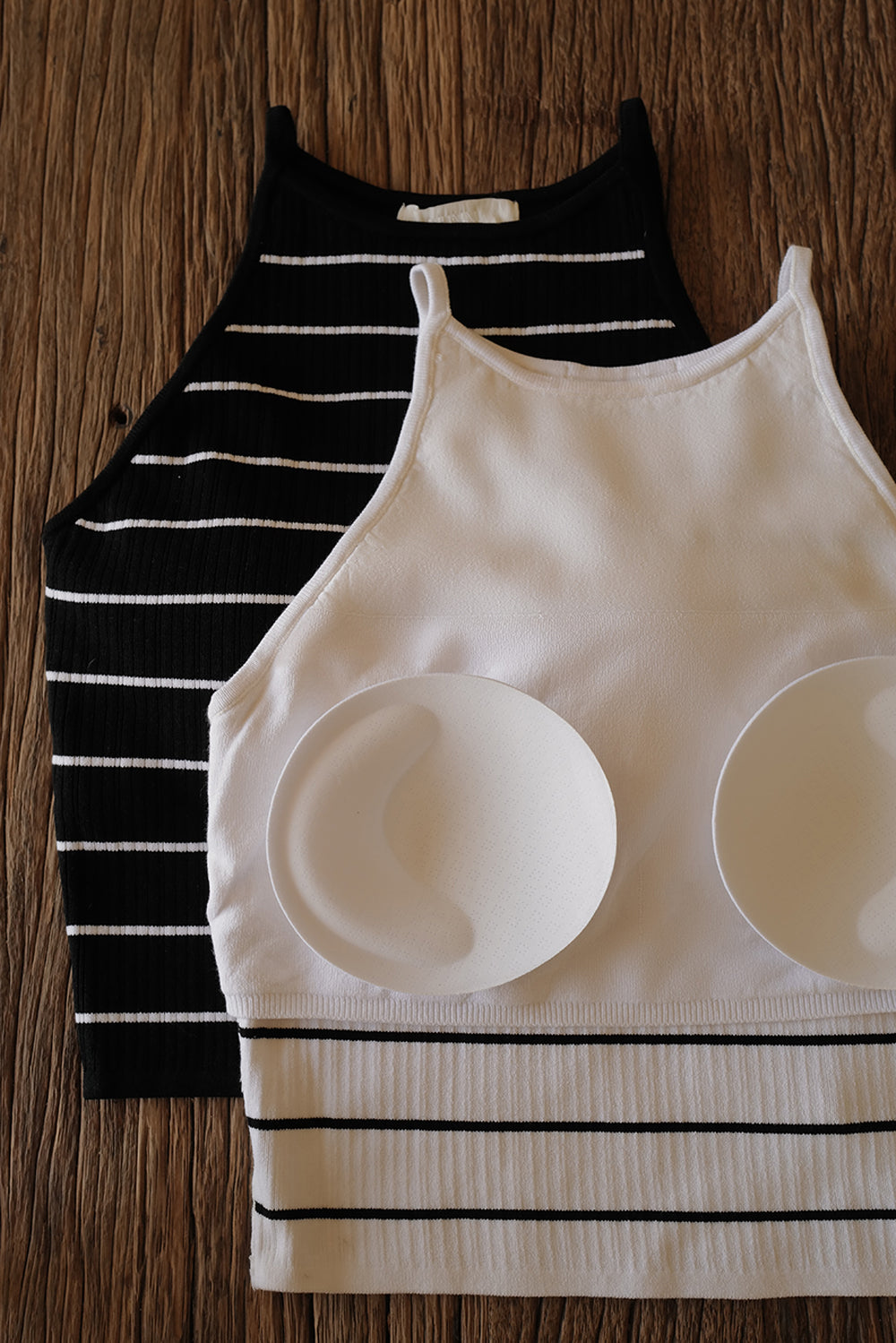 Ice Knit Striped Cami Bra Top