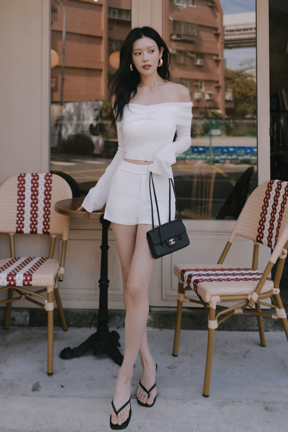 Ice Knit Faux Wide Waistband Shorts