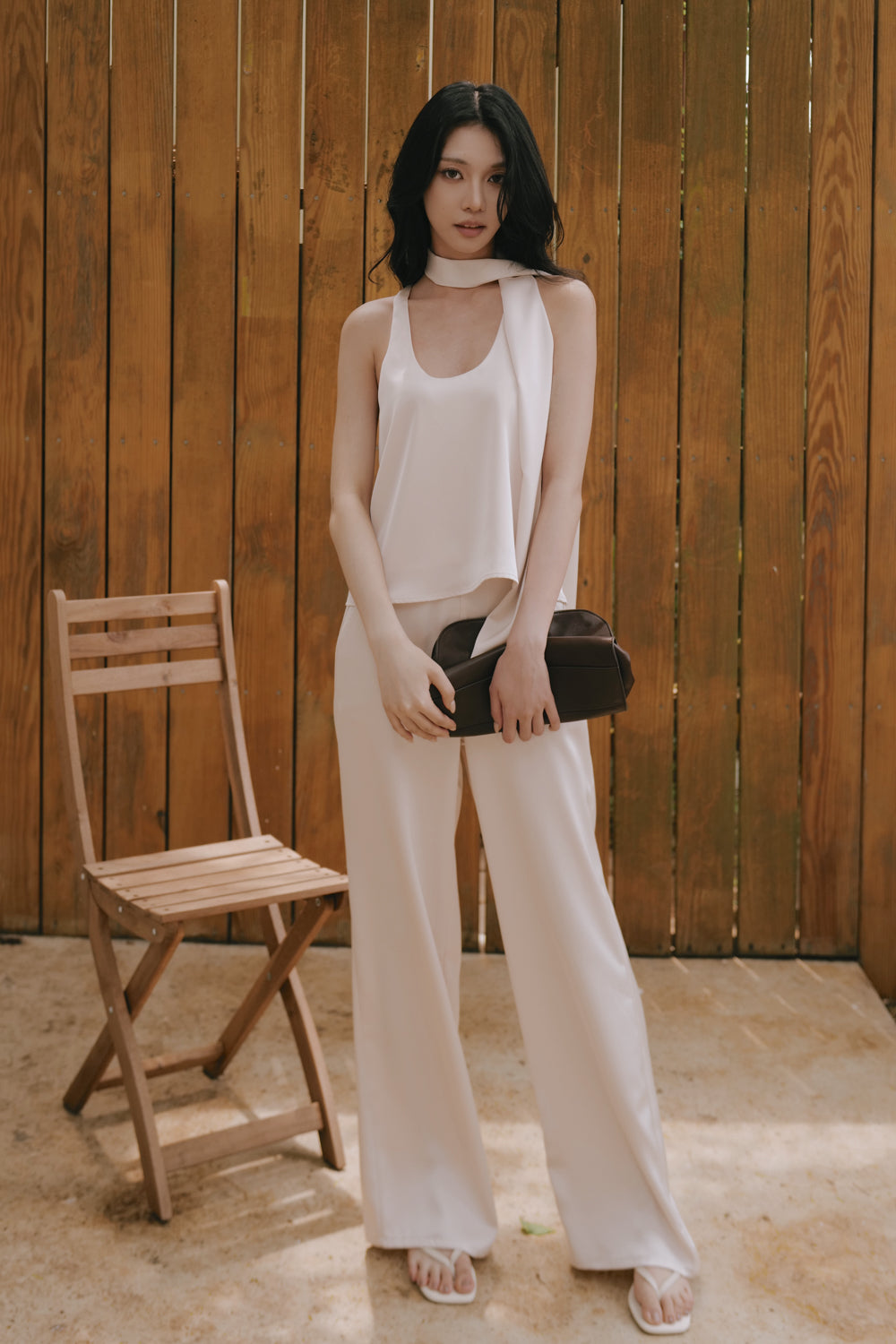Satin Wide-Leg Trousers
