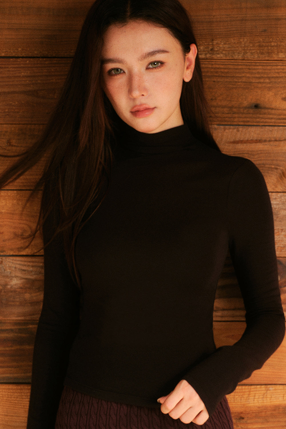 Instant Warmth Slim Fit Mock Neck Long Sleeve Top