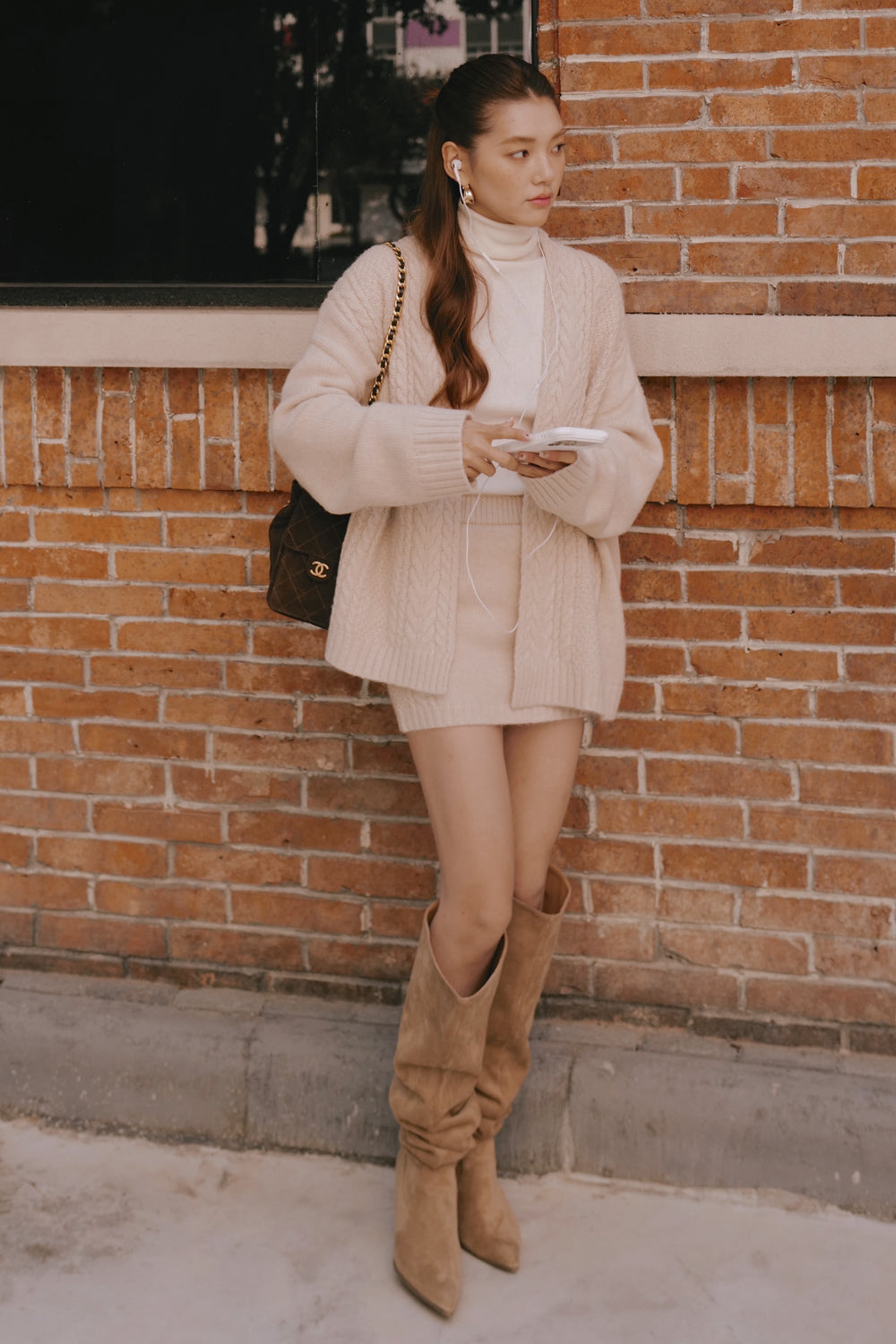 Cozy Cable Knit Mini Skirt