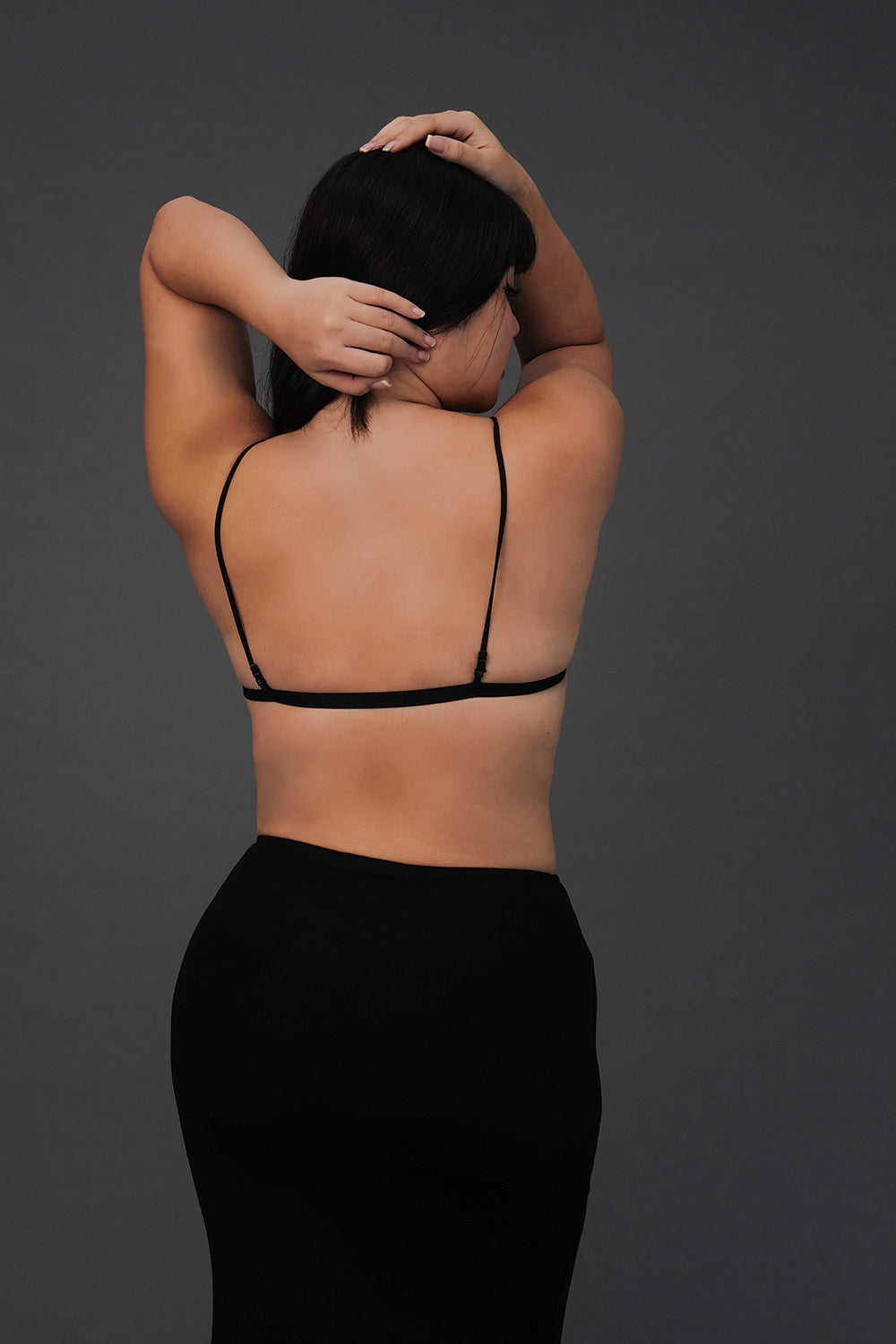 Elegant Rib Lace Trim Triangle BraTop