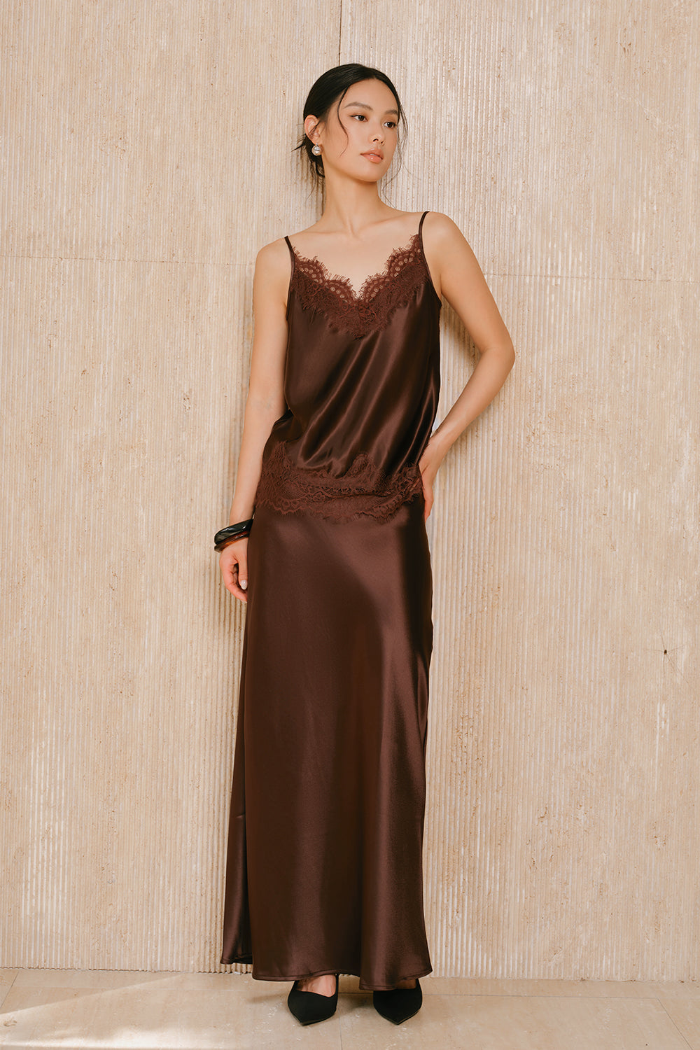Satin Stream Maxi Skirt