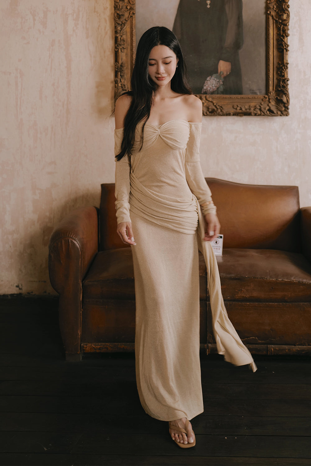 Ingrid Lurex Knit Maxi Dress