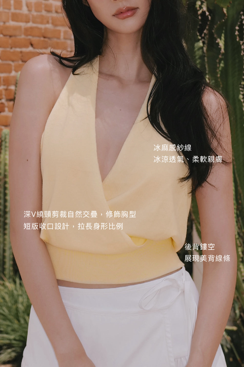 Afternoon Walk Knit V-Neck Halter Wrap Top