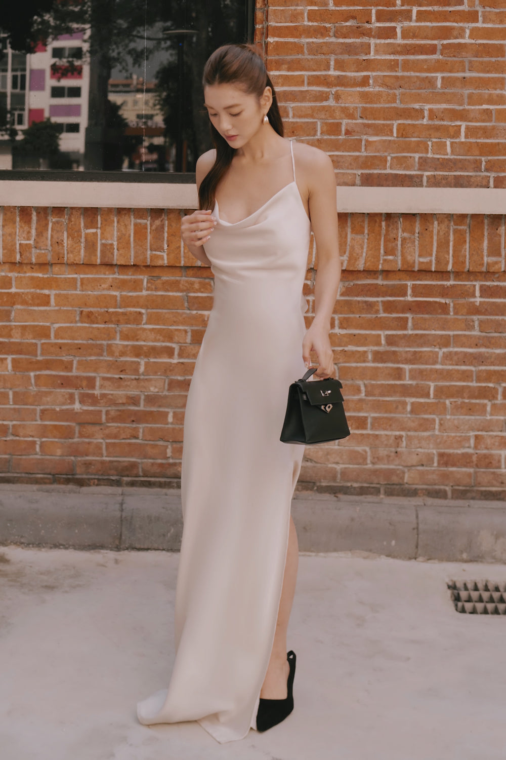 Satin Draped Bra Dress