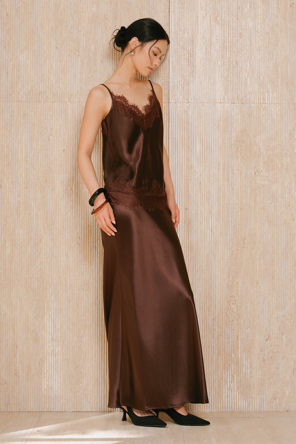 Satin Stream Maxi Skirt