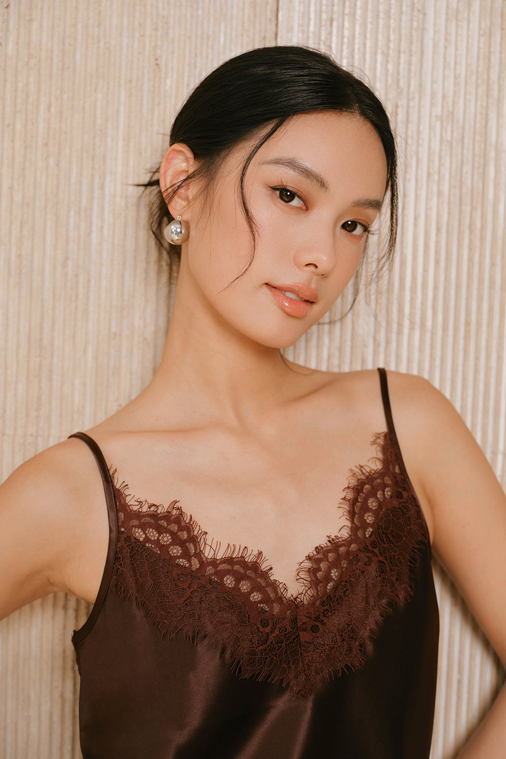 Lustrous Lace Slip Cami