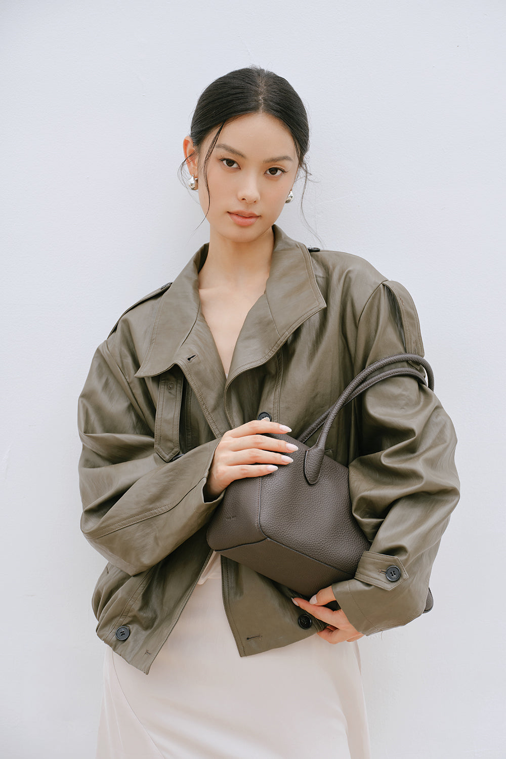 Double-Breasted Leatherette Jacket