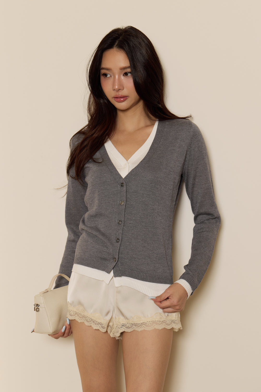 Soft Touch Layered Contrast Cardigan